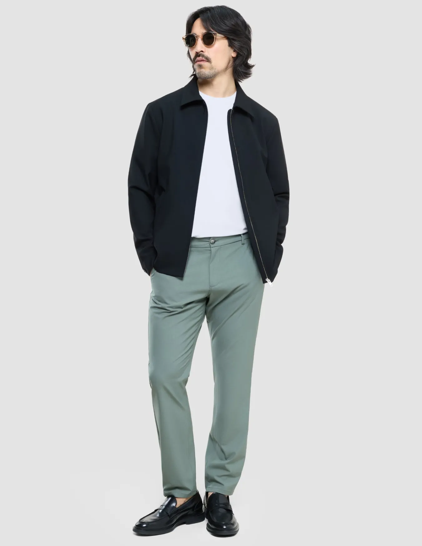 Tech Linen Elastic Pants Urban Green