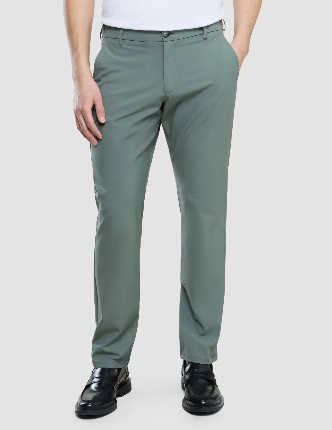 Tech Linen Elastic Pants Urban Green