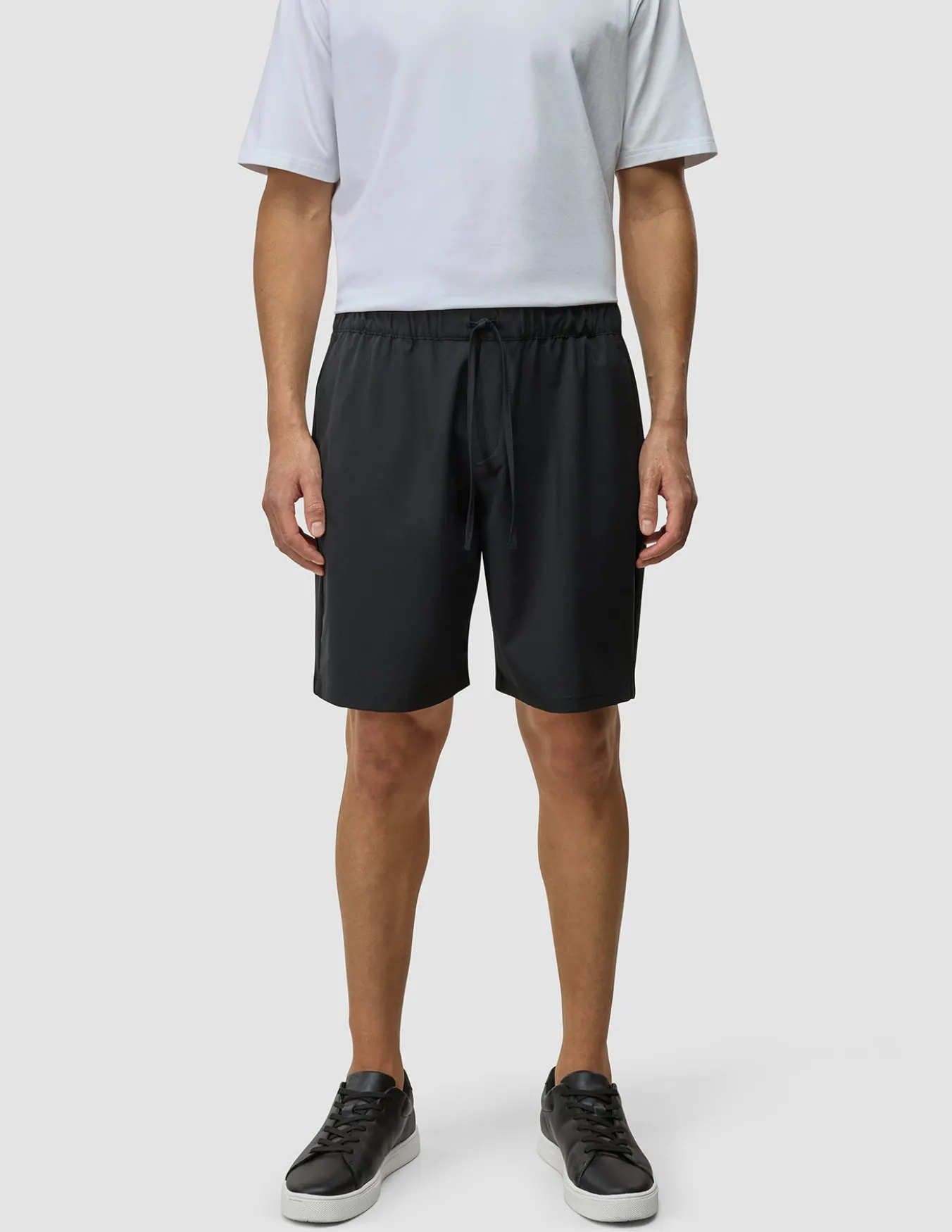 Tech Linen Elastic Shorts Black
