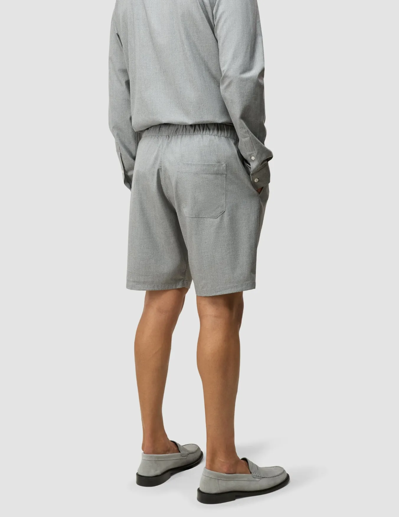 Tech Linen Elastic Shorts Charcoal