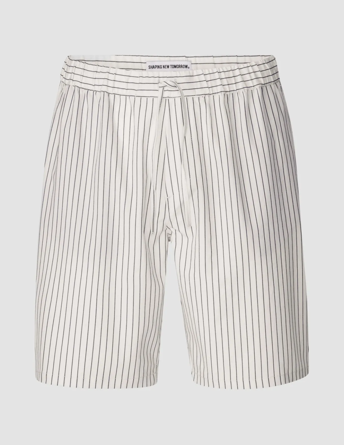 Tech Linen Elastic Shorts Navy Pinstripe