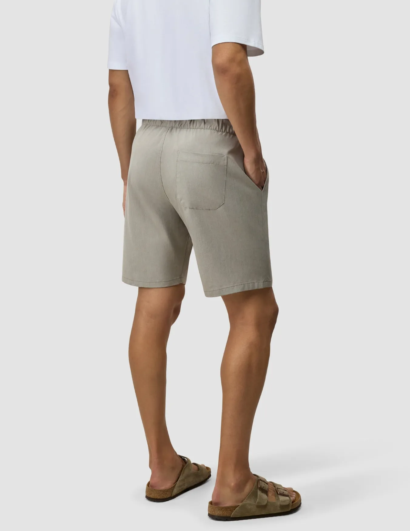 Tech Linen Elastic Shorts Raw Beige