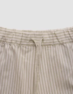 Tech Linen Elastic Shorts Sandshell Stripe