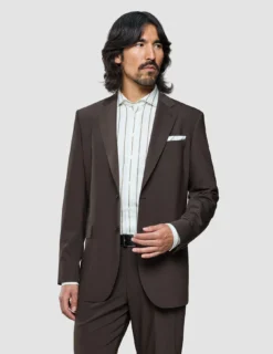Tech Wool Blazer Dark Cocoa Brown Regular