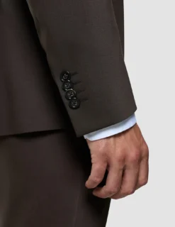 Tech Wool Blazer Dark Cocoa Brown Slim