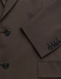 Tech Wool Blazer Dark Cocoa Brown Slim