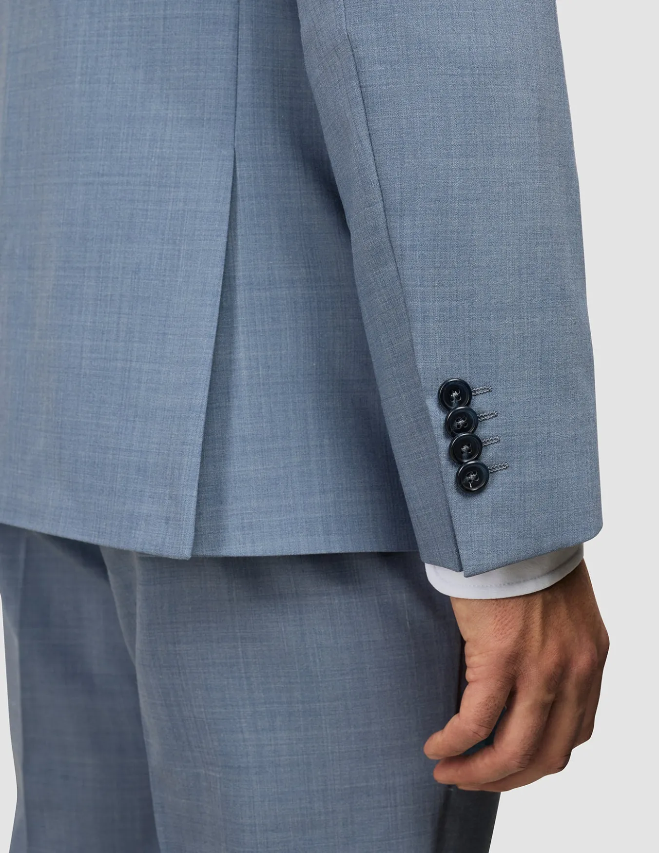 Tech Wool Blazer Light Blue Slim