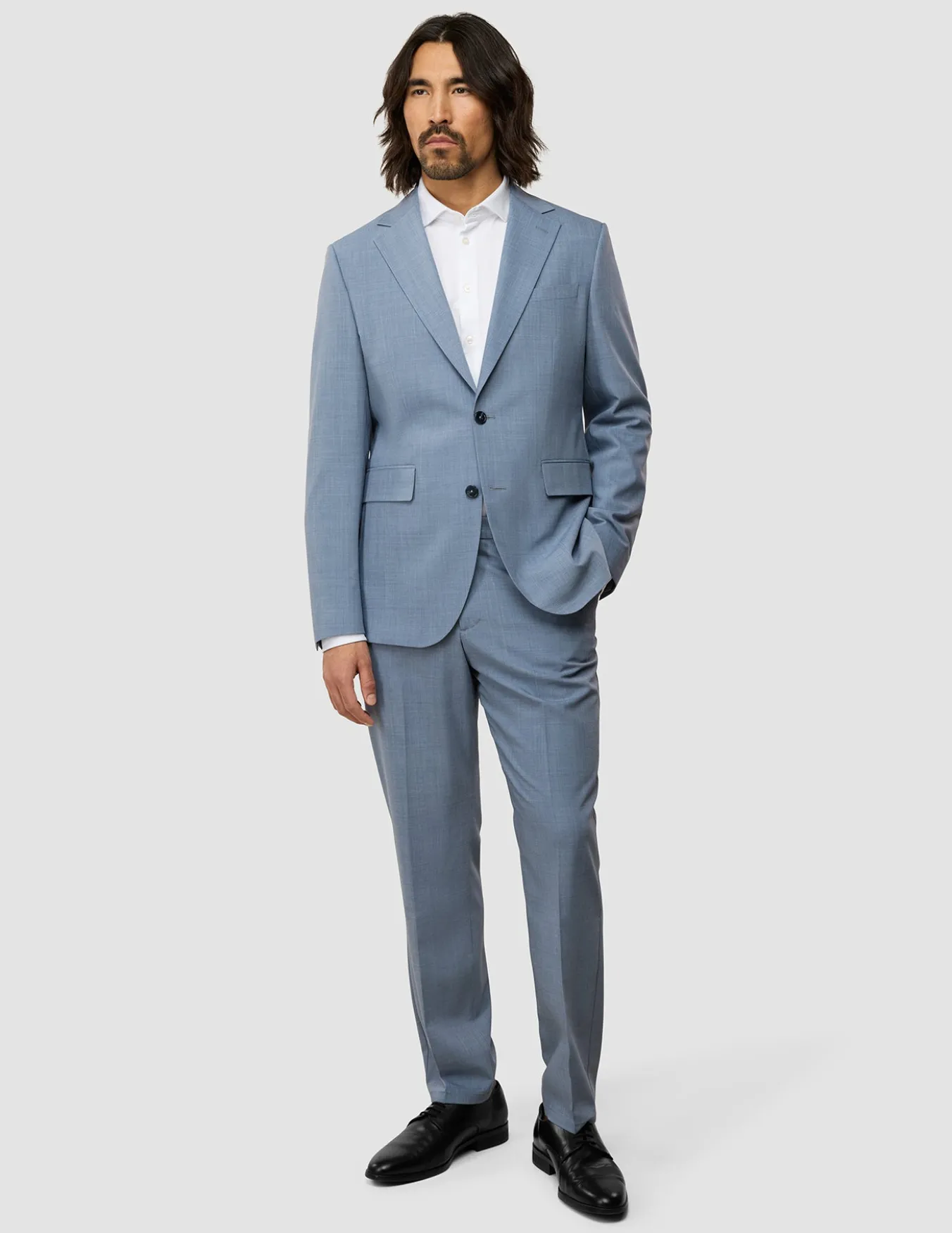 Tech Wool Blazer Light Blue Slim