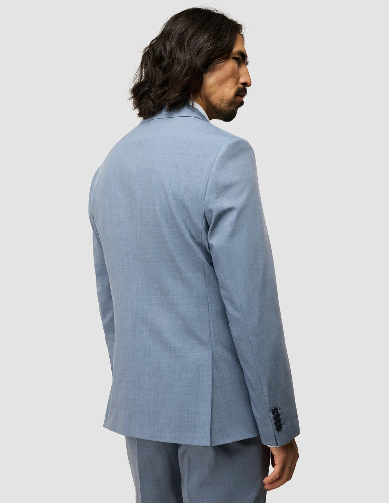 Tech Wool Blazer Light Blue Slim