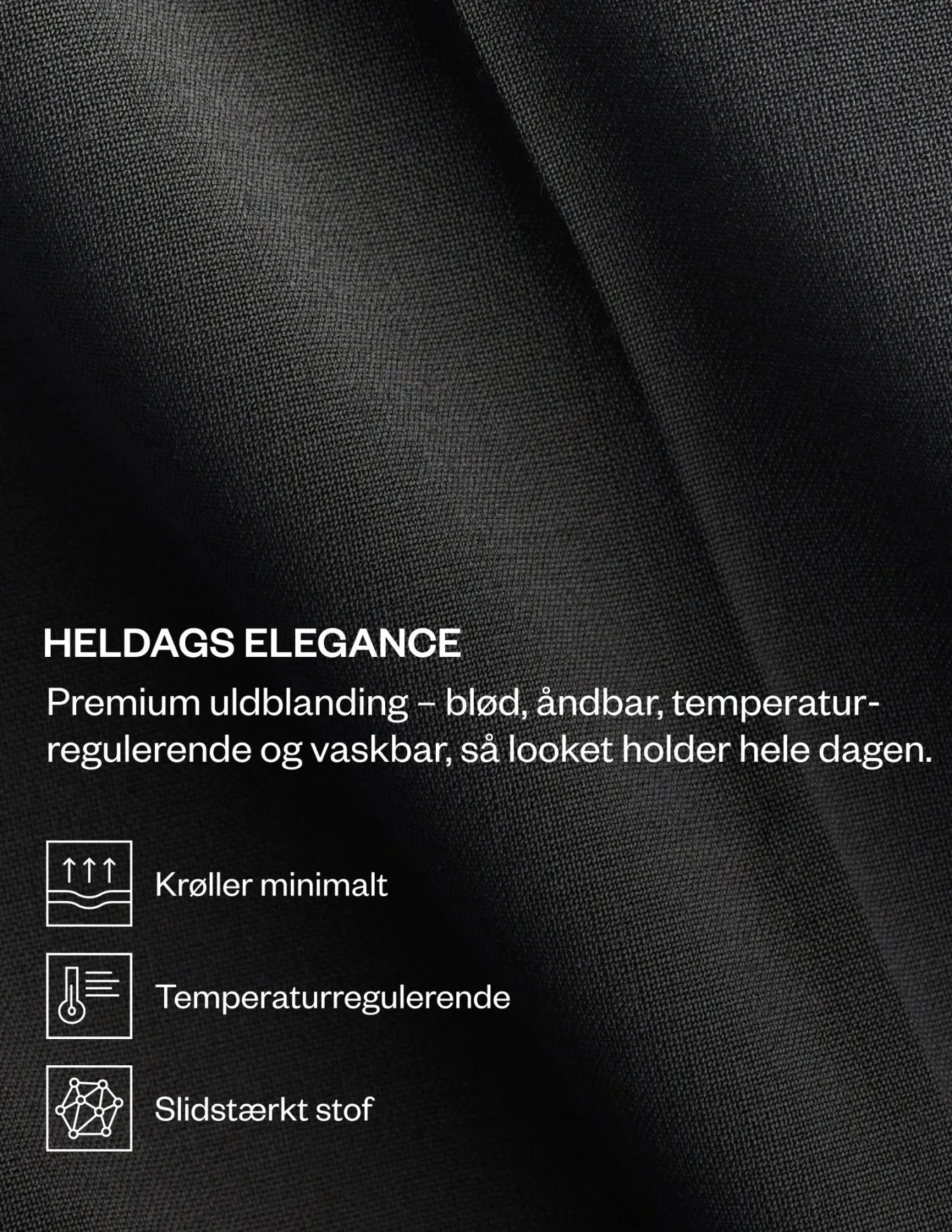 Tech Wool Suit Pants Relaxed Fit Black