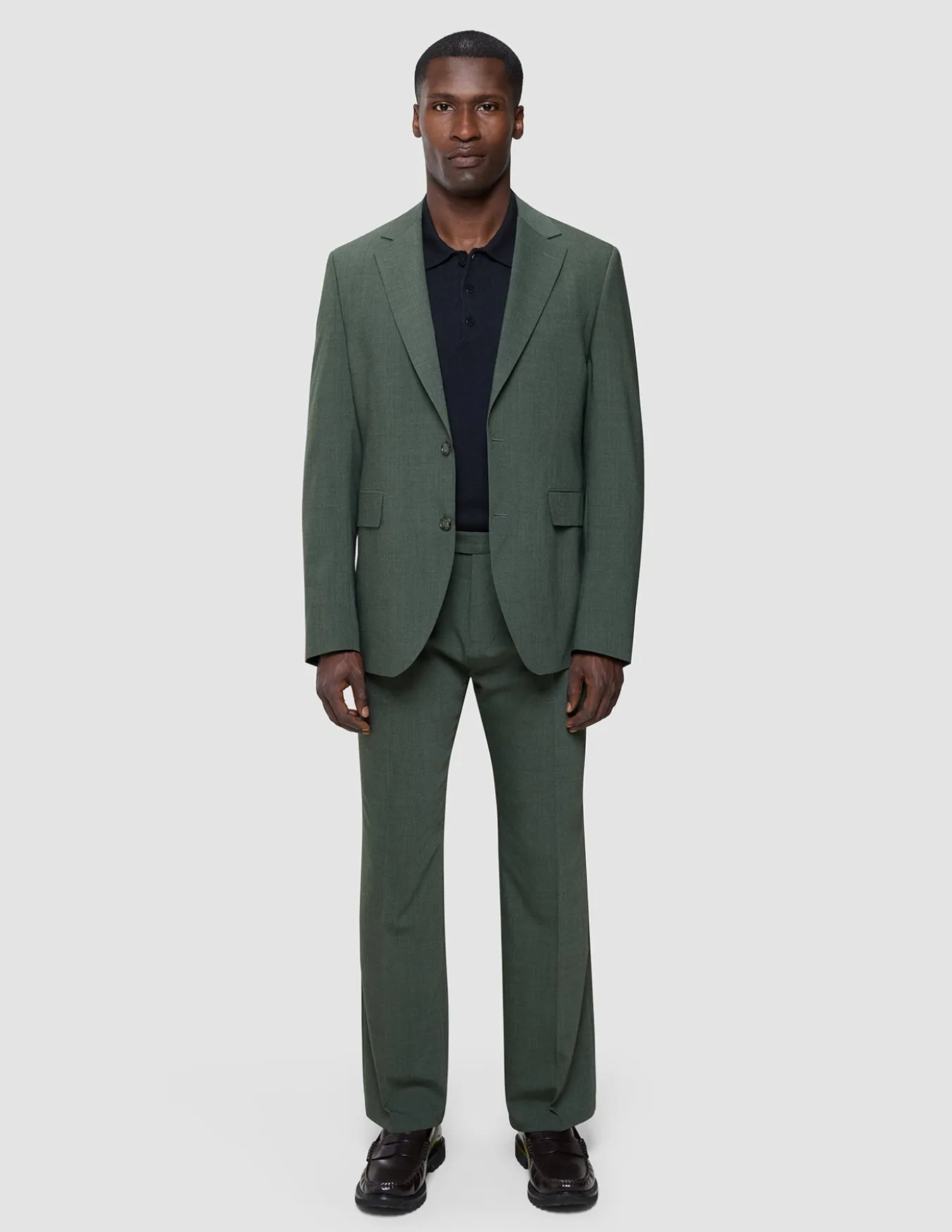 Tech Wool Suit Pants Relaxed Fit Green Night