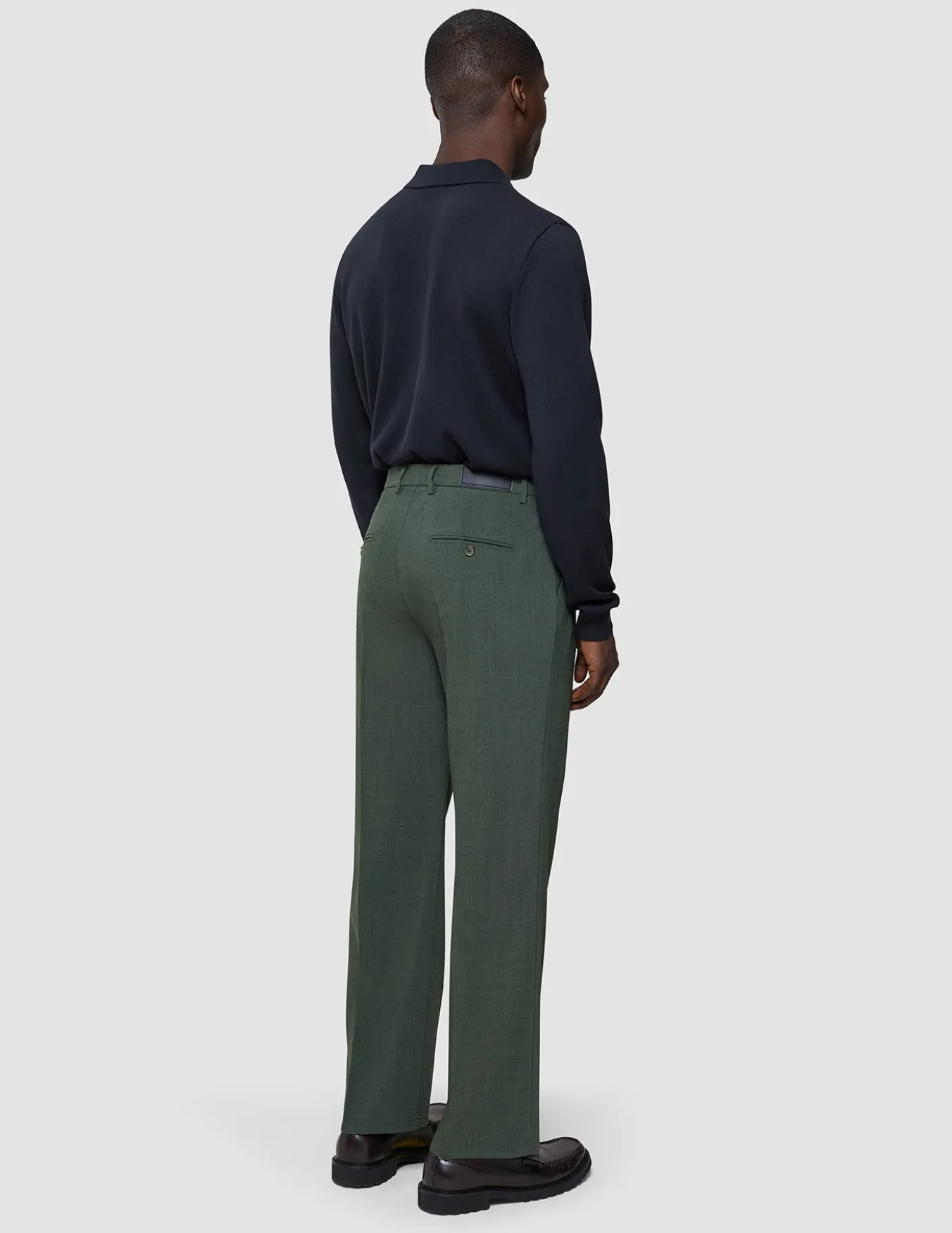 Tech Wool Suit Pants Relaxed Fit Green Night