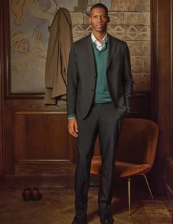 Tech Wool Suit Pants Slim Black