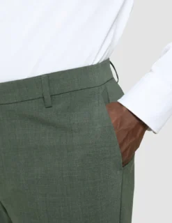 Tech Wool Suit Pants Slim Green Night