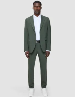Tech Wool Suit Pants Slim Green Night