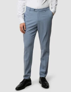 Tech Wool Suit Pants Slim Light Blue