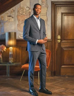 Tech Wool Suit Pants Slim Navy