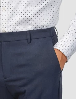 Tech Wool Suit Pants Slim Navy