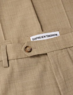 Tech Wool Suit Pants Slim Sand