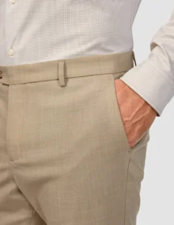 Tech Wool Suit Pants Slim Sand