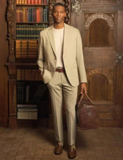 Tech Wool Suit Pants Slim Sand