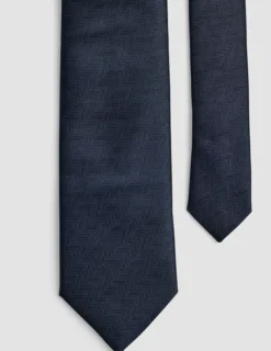 Tie Herringbone Midnight Blue