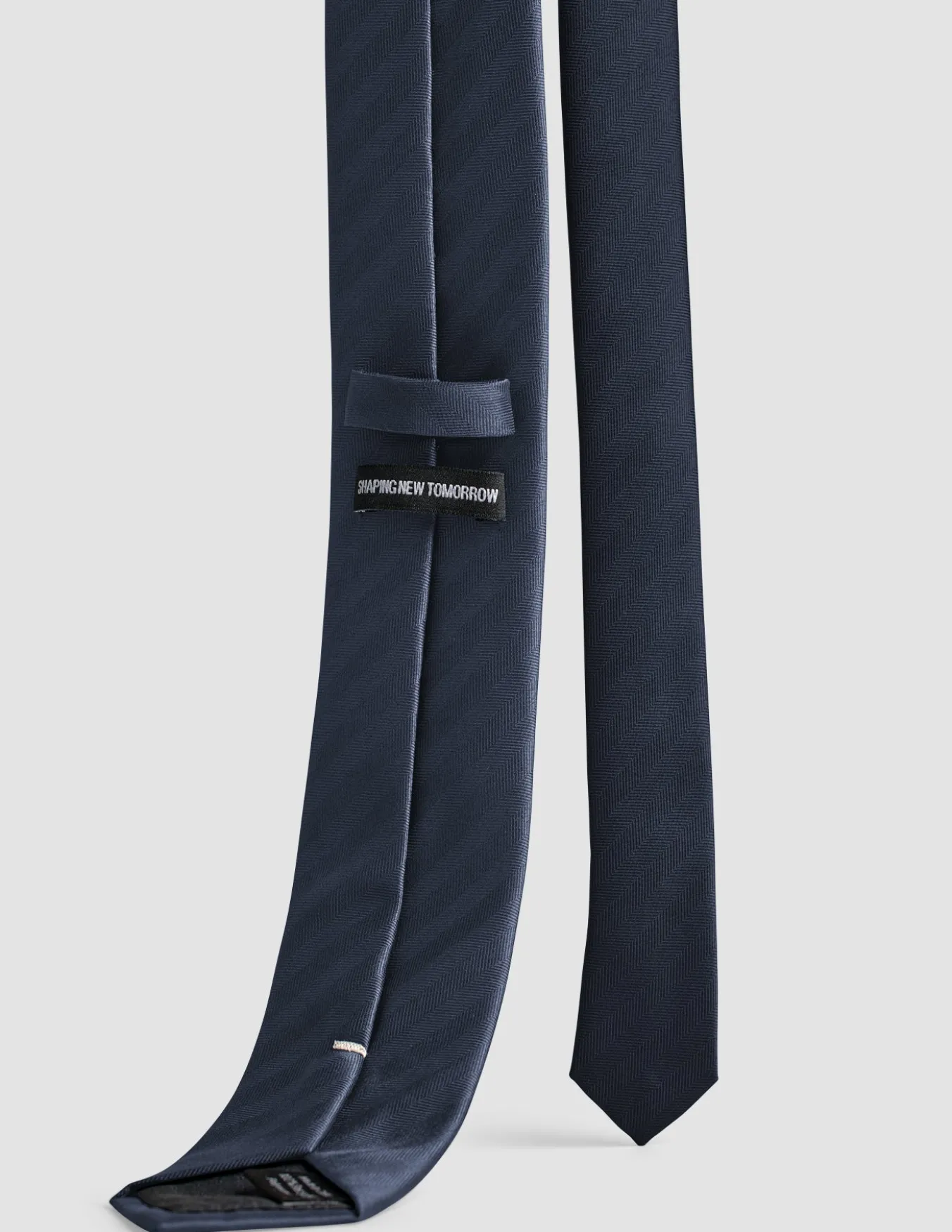 Tie Herringbone Midnight Blue