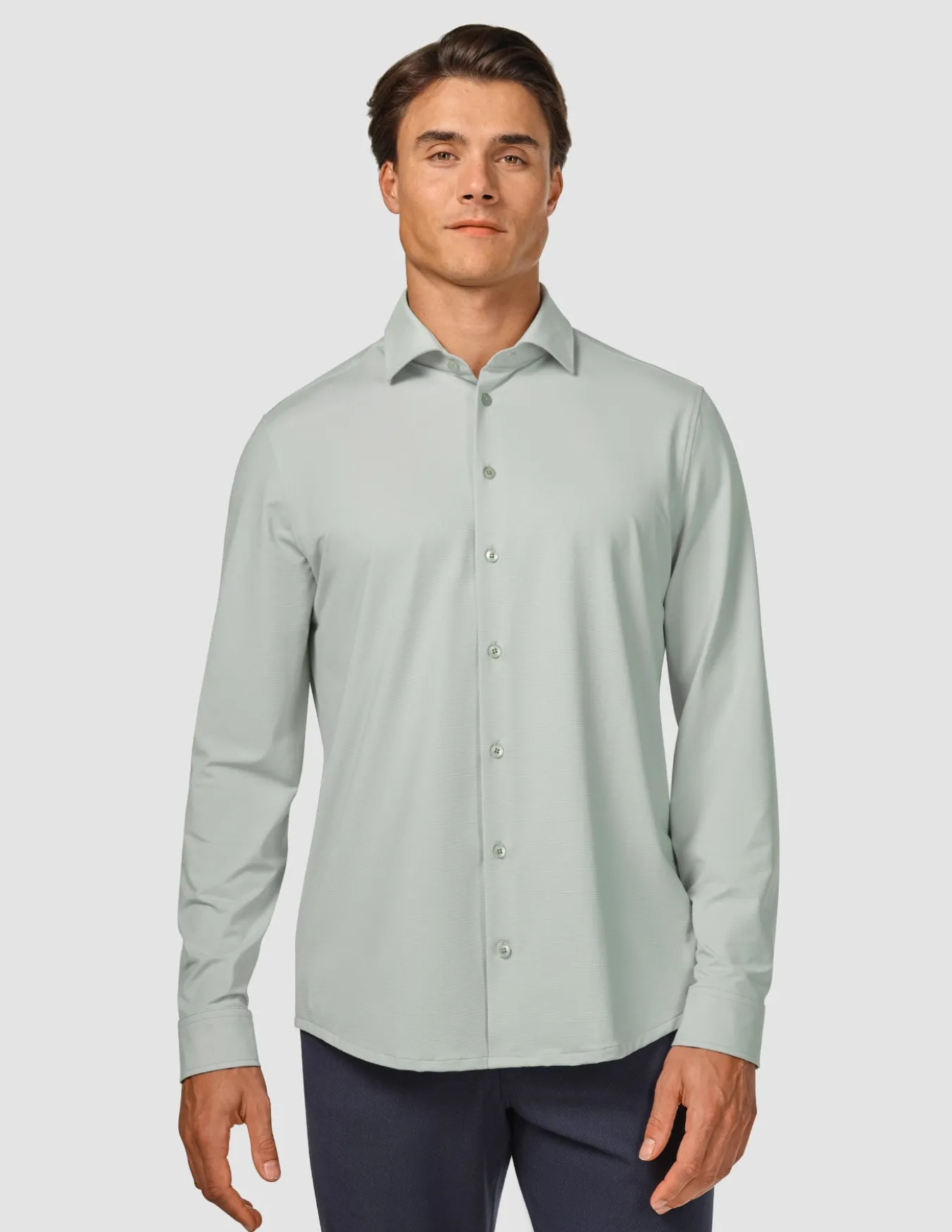 Travel Shirt Mint Grey Regular
