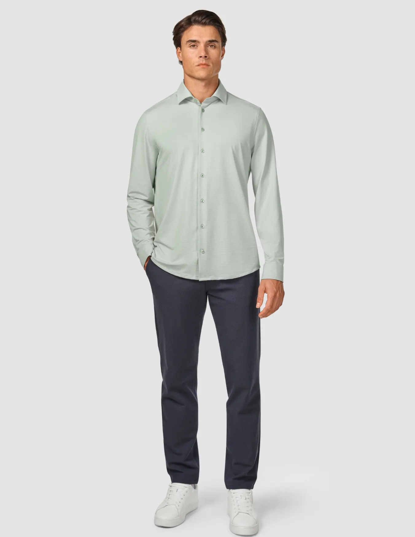 Travel Shirt Mint Grey Regular