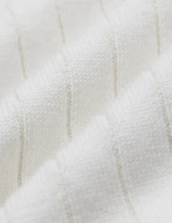 V-Neck Knit Short Sleeve Polo White