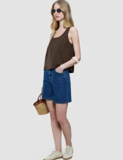 Women Classic Denim Shorts Medium Blue
