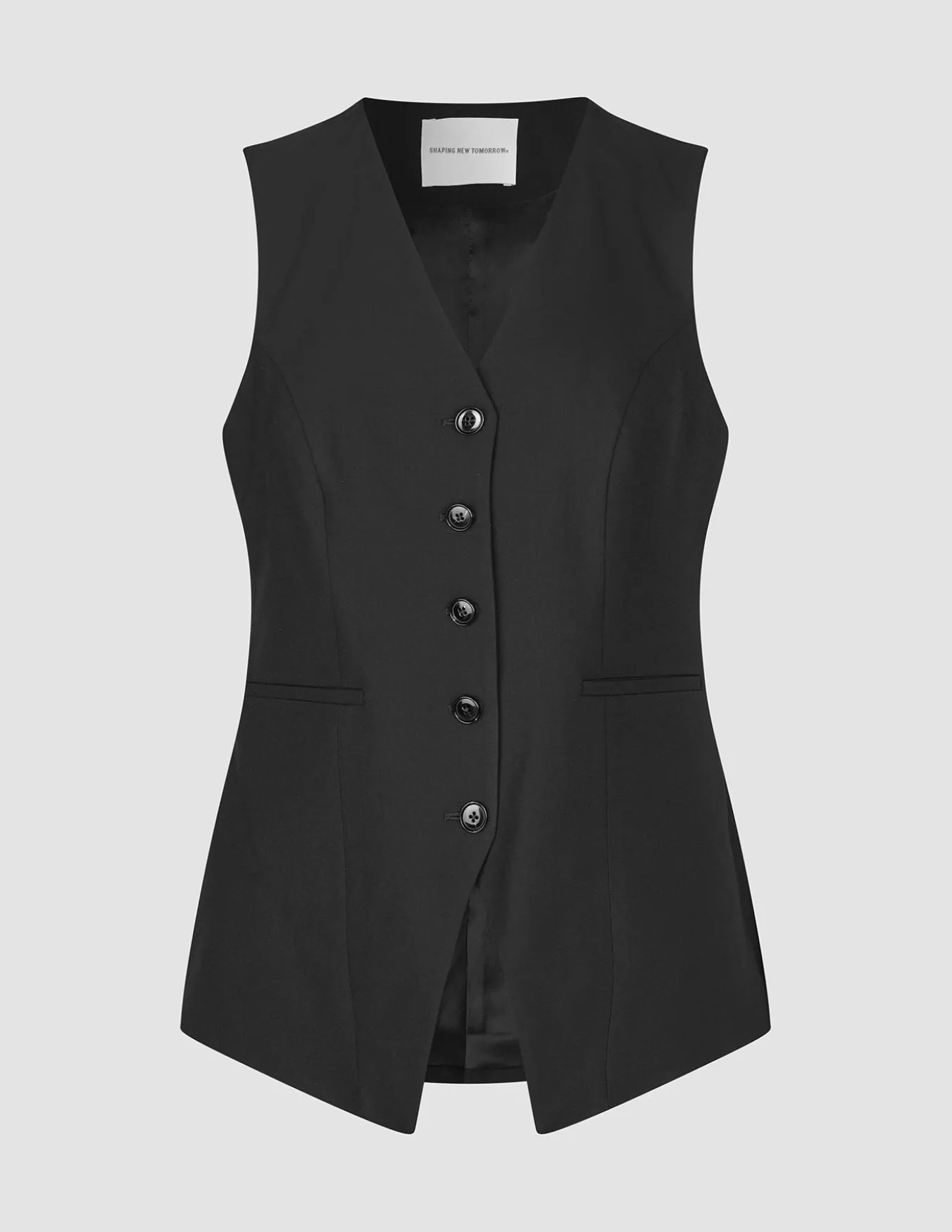 Women Ease Long Vest Black