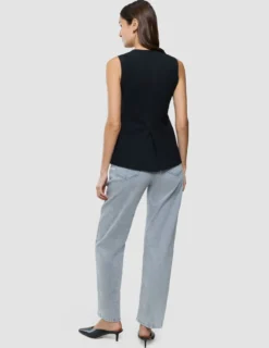 Women Ease Long Vest Black