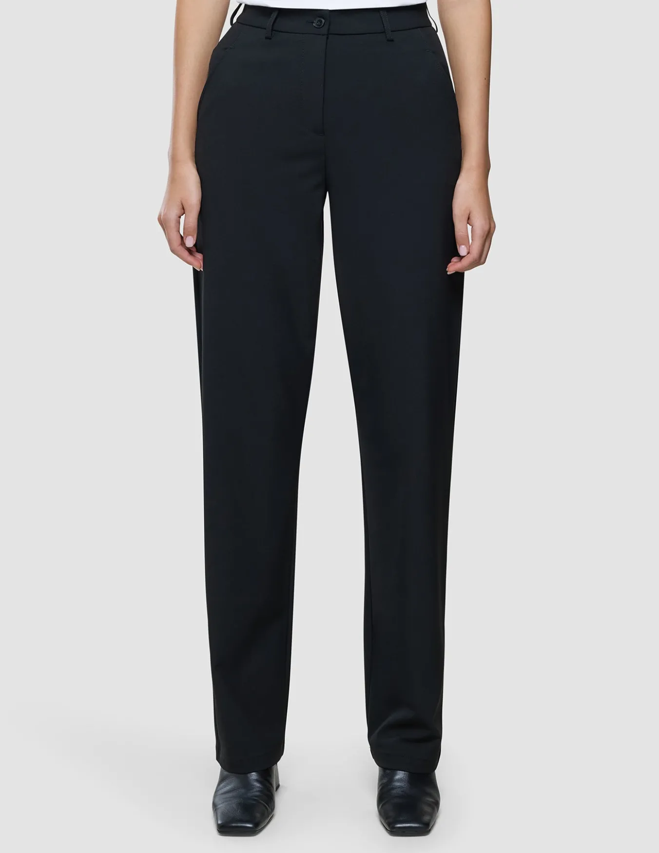 Women Ease Pants Straight Black