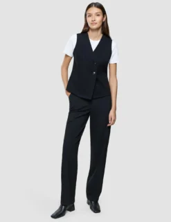 Women Ease Pants Straight Black