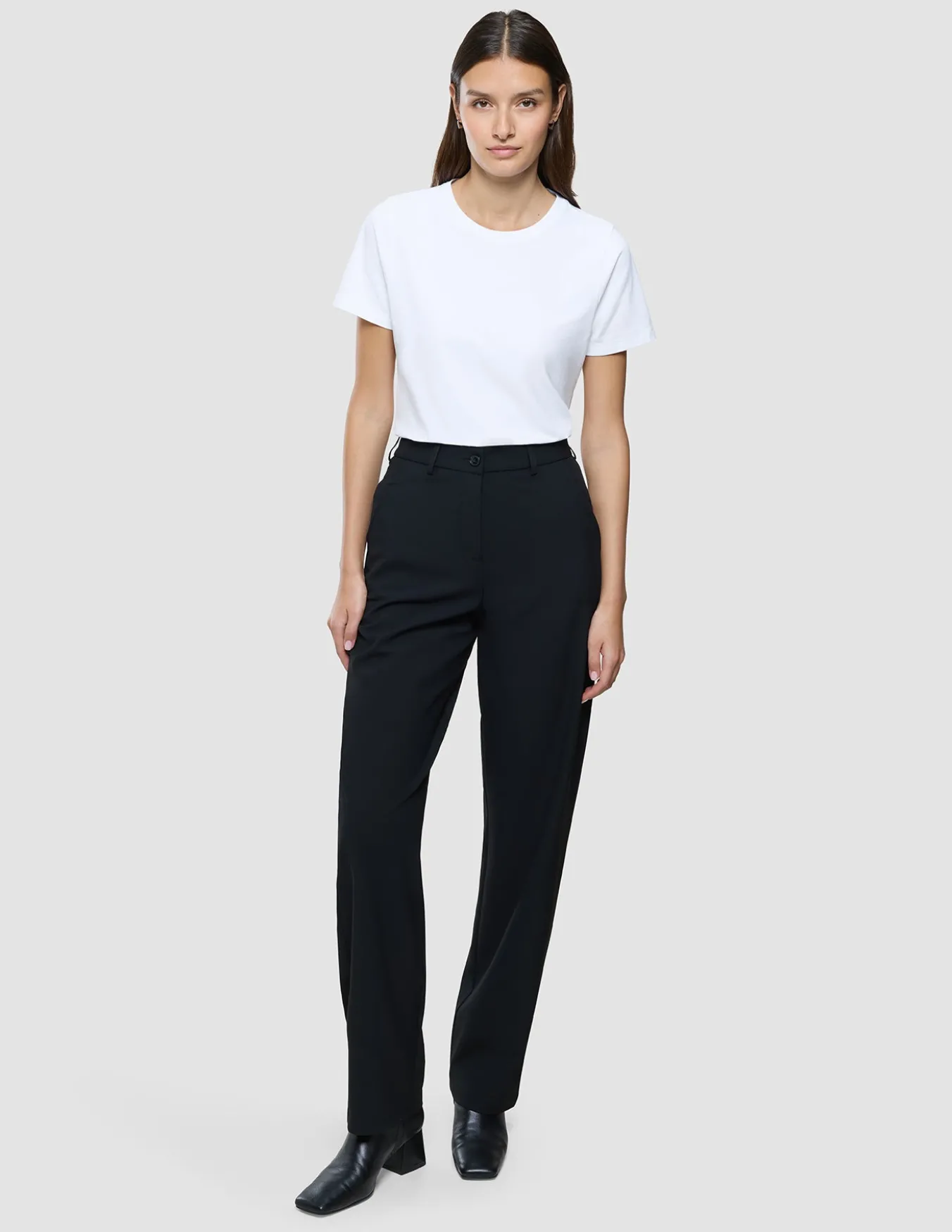 Women Ease Pants Straight Black