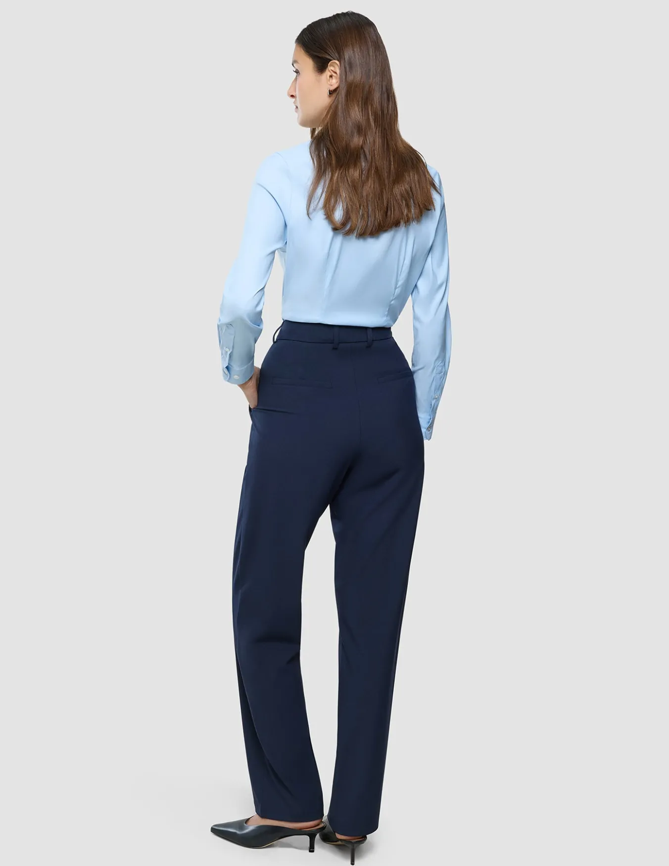 Women Ease Pants Straight Blue Nights