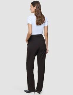 Women Ease Pants Straight Mocha Melange