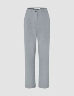 Women Ease Pants Straight Steel Melange