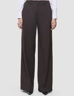 Women Ease Pants Wide Mocha Melange