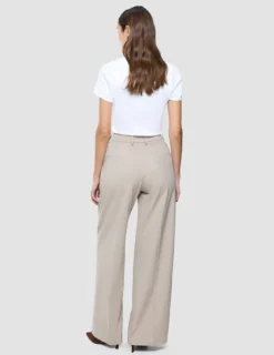 Women Ease Pants Wide Vanilla Melange