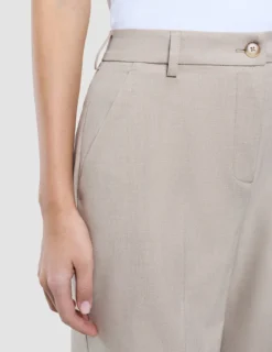 Women Ease Pants Wide Vanilla Melange