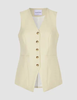 Women Essential Long Vest Misty Yellow