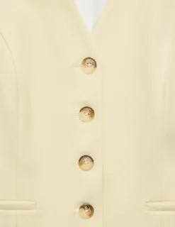 Women Essential Long Vest Misty Yellow