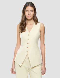 Women Essential Long Vest Misty Yellow