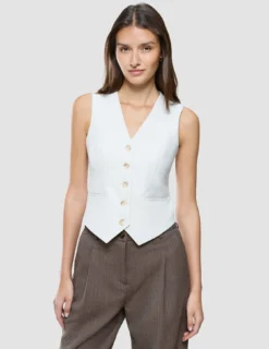 Women Essential Short Vest Off White
