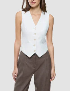 Women Essential Short Vest Off White
