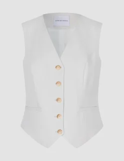 Women Essential Short Vest Off White