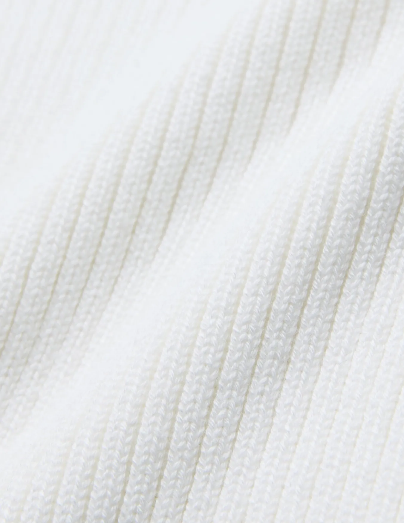Women Fine Knit Rib Long Sleeve Off White