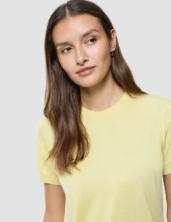 Women Fine Knit T-Shirt Sunlight Yellow